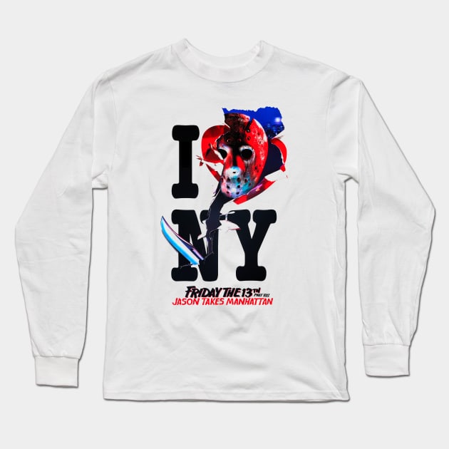 I Love (to lumber around killing sexually active teens in) NY Long Sleeve T-Shirt by Scum & Villainy